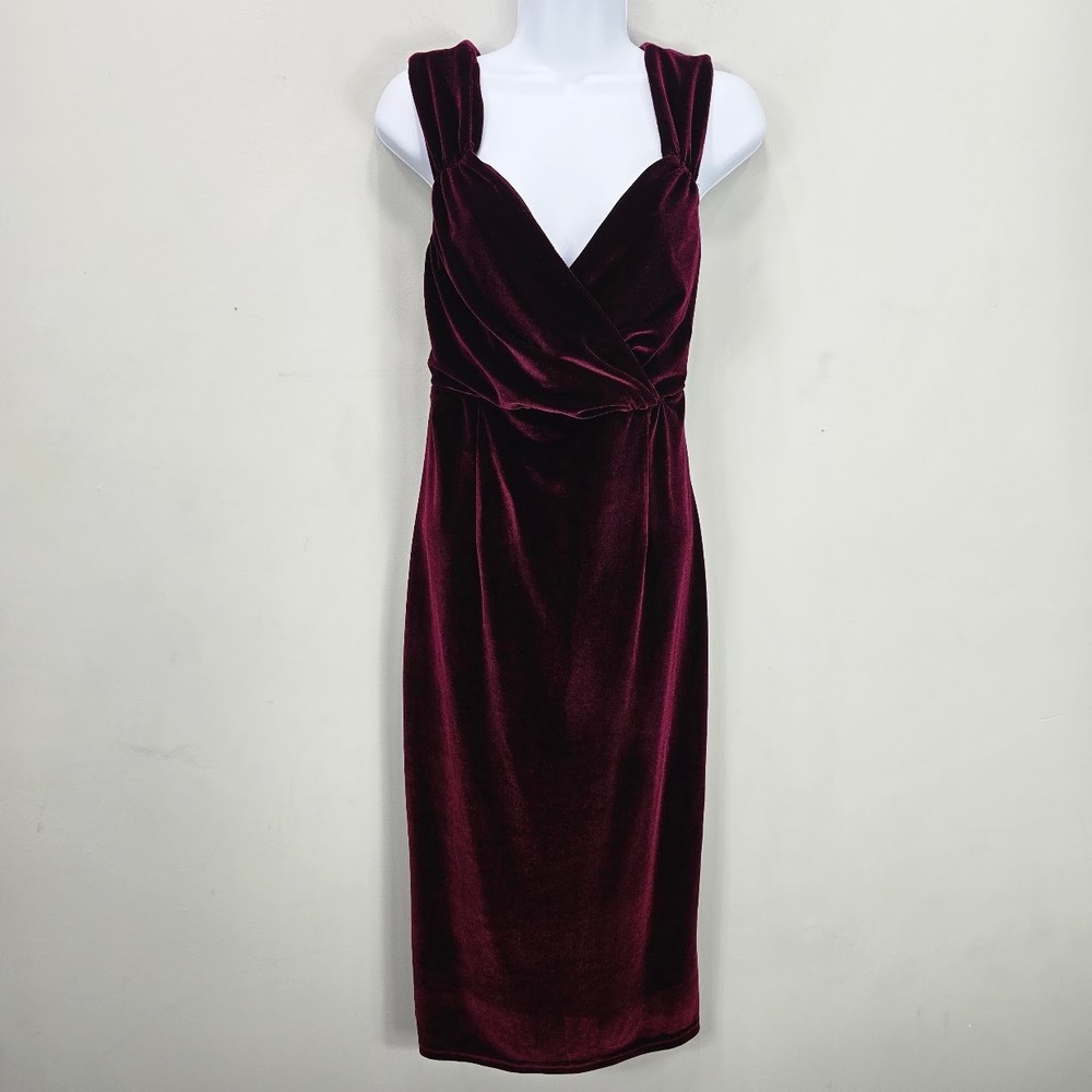 Vintage 90s Midi Evening Babydoll Dress XL Velvet Whimsigoth Grunge HOCO USA